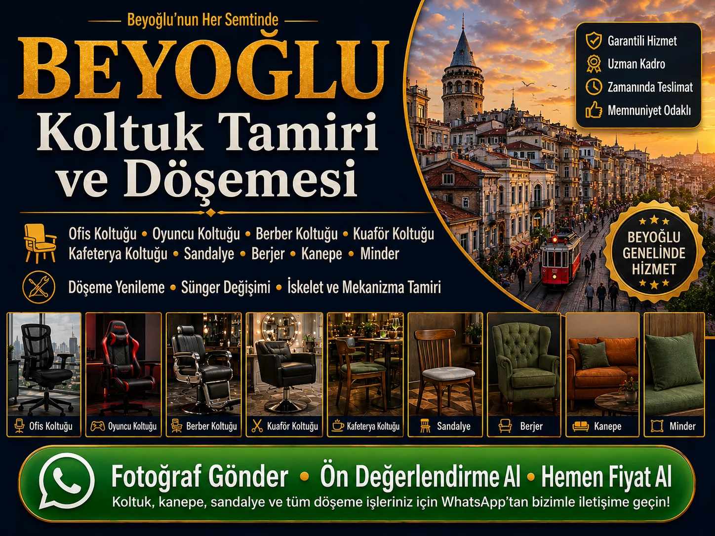 beyoğlu koltuk tamiri ve döşemesi