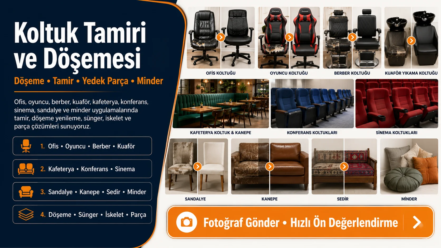 koltuk tamiri ve döşemesi