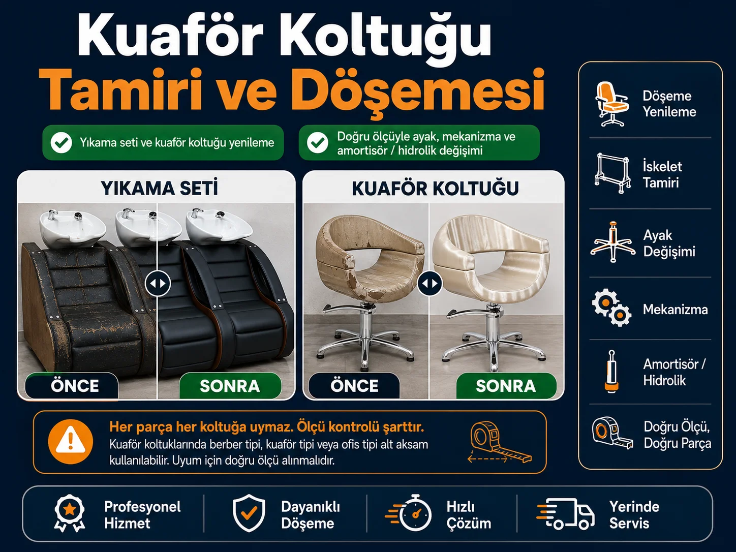 kauför koltuğu tamiri ve döşemesi