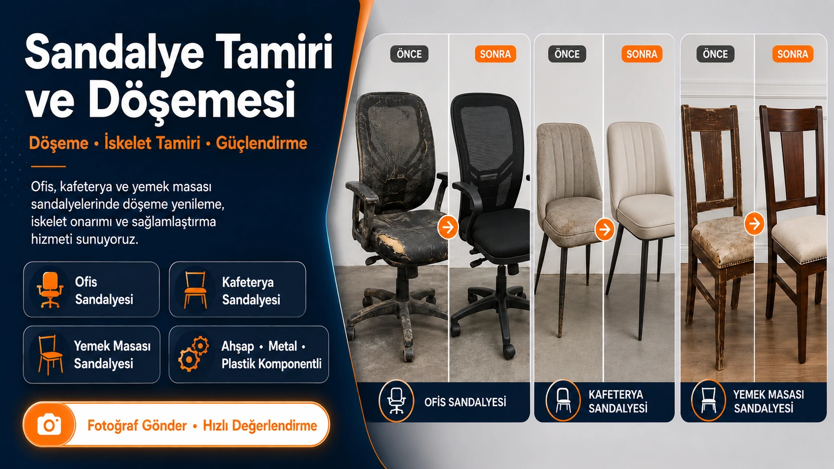 sandalye tamiri ve döşemesi