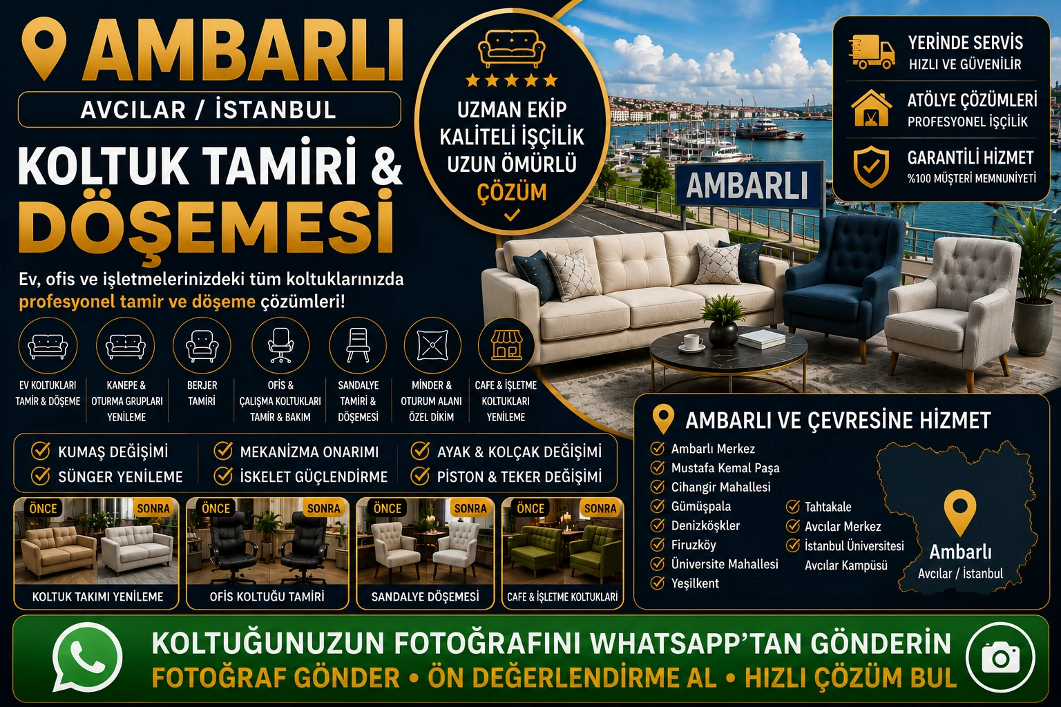 Ambarlı Koltuk Tamiri ve Döşemesi