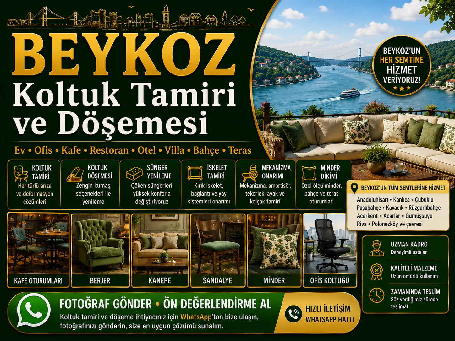 Beykoz Koltuk Tamiri ve Döşemesi