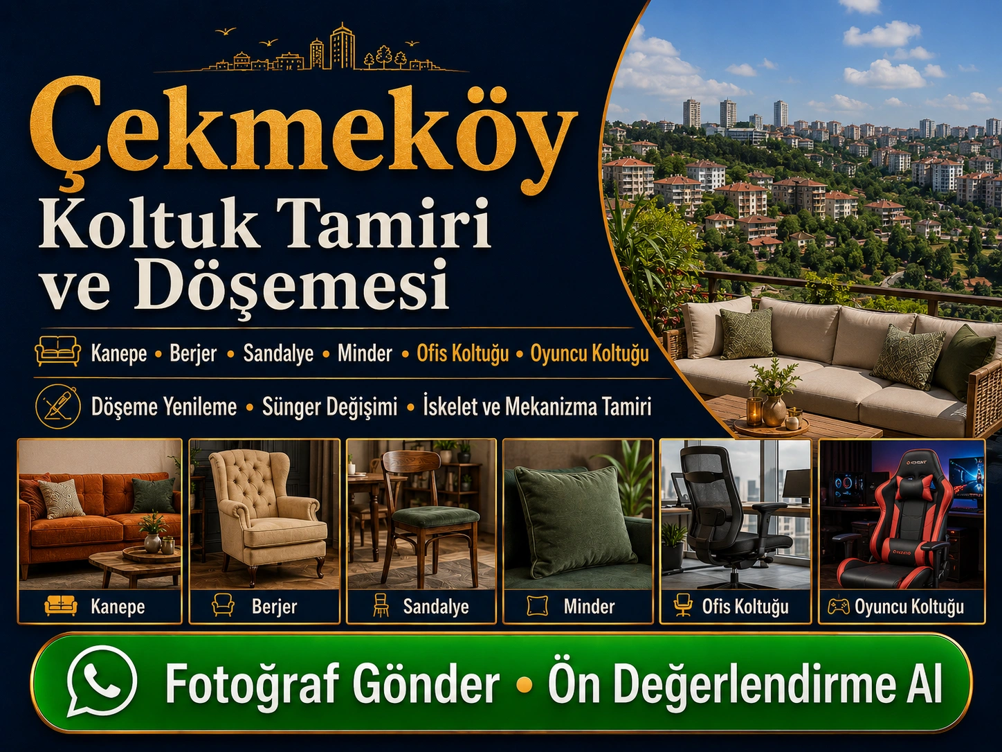 Çekmeköy Koltuk Tamiri ve Döşemesi