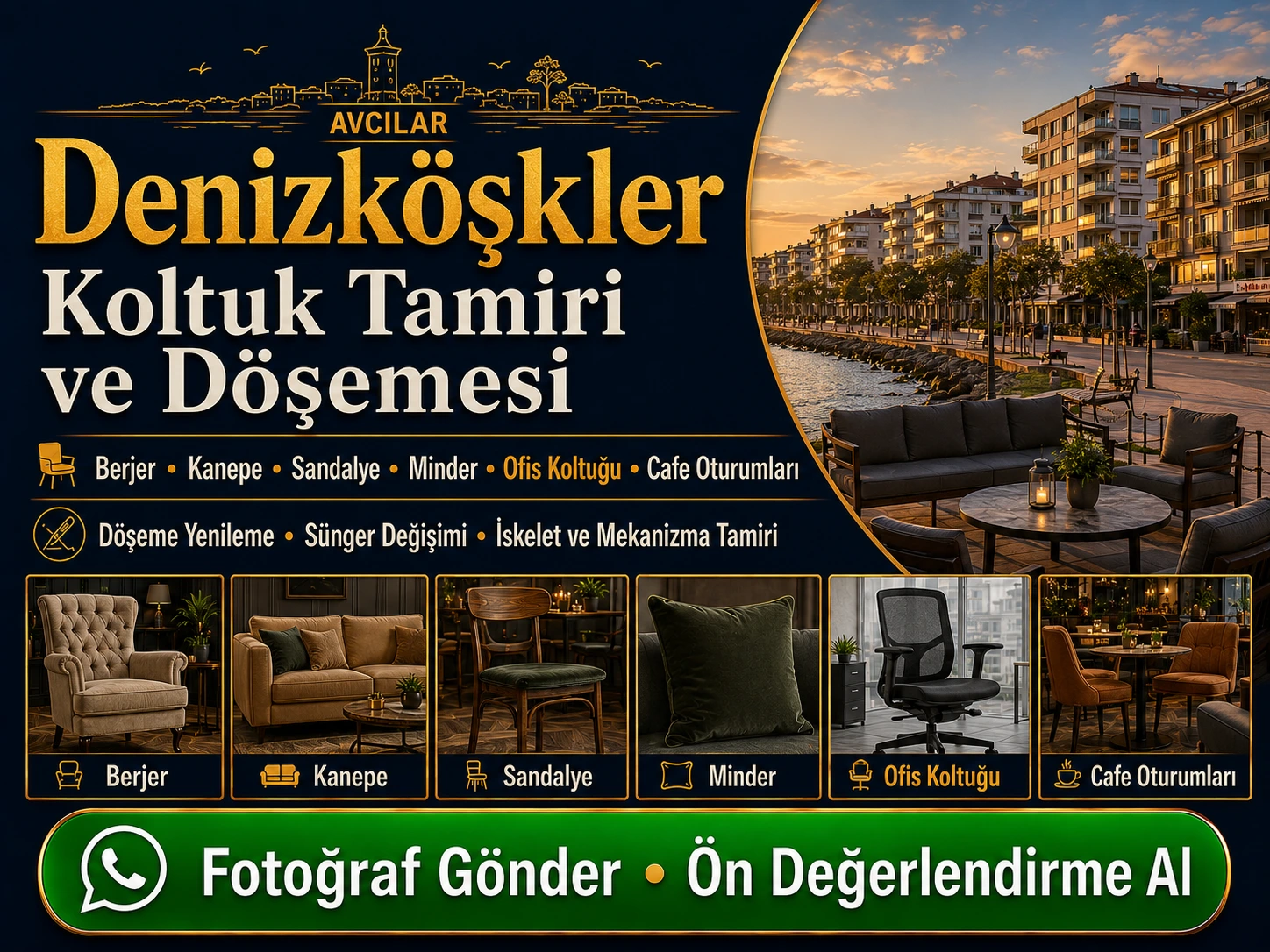 Denizköşkler Koltuk Tamiri ve Döşemesi