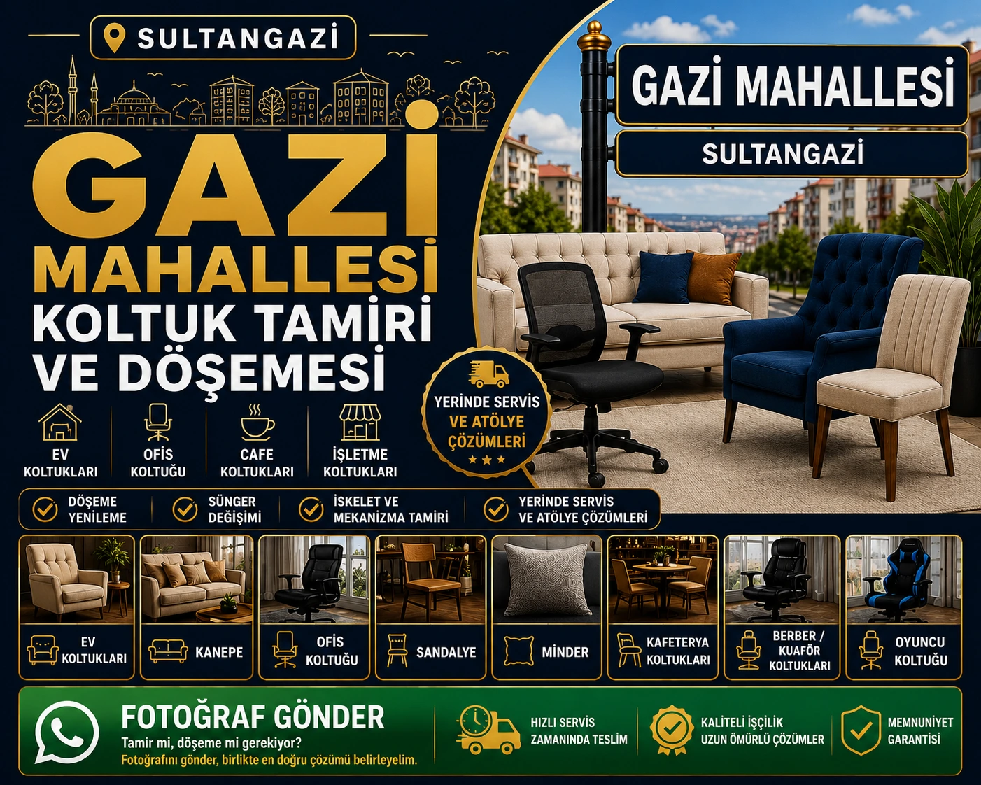 Gazi Mahallesi Koltuk Tamiri ve Döşemesi