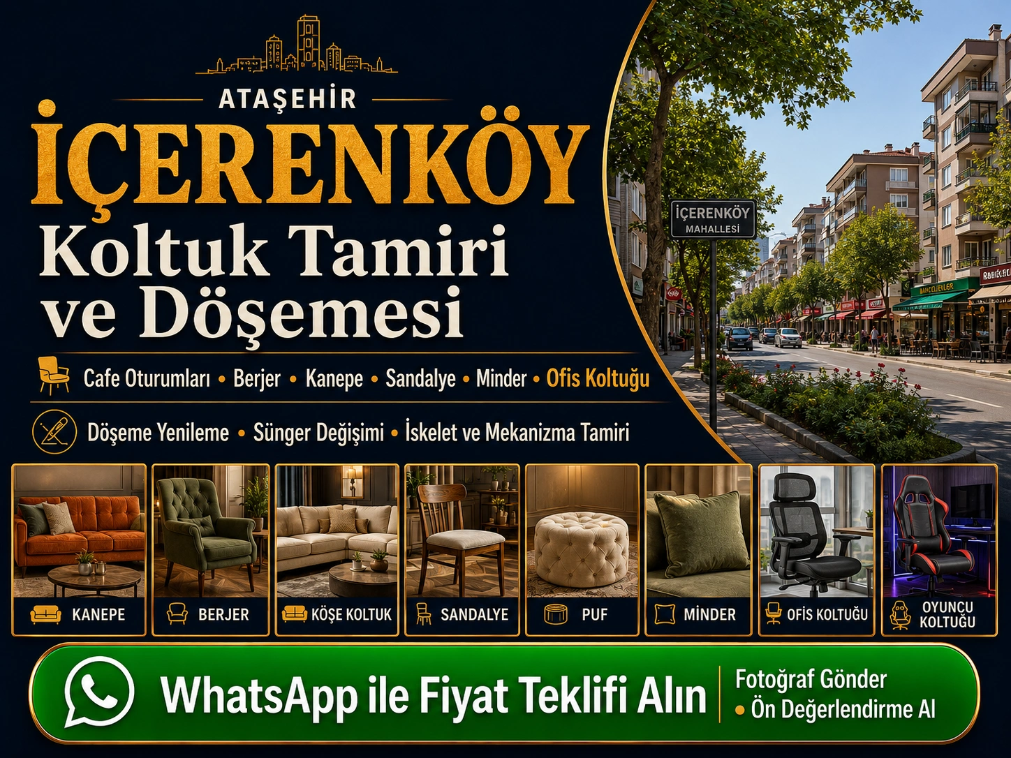 İçerenköy Koltuk Tamiri ve Döşemesi