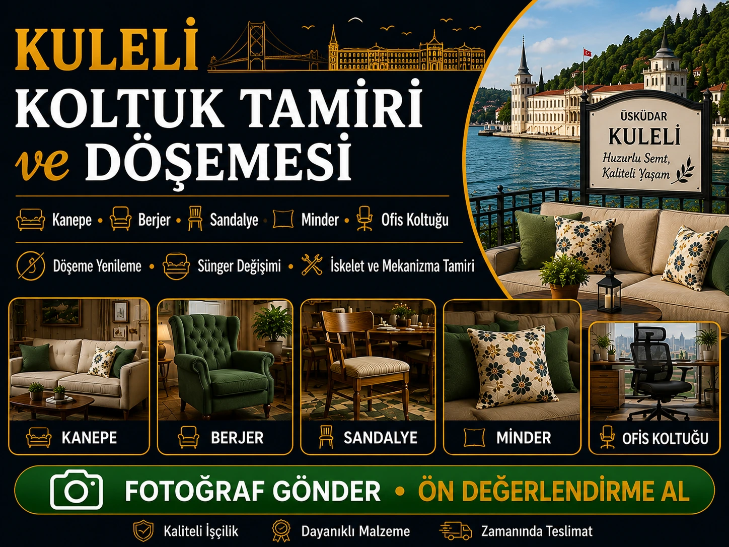 Kuleli Koltuk Tamiri ve Döşemesi