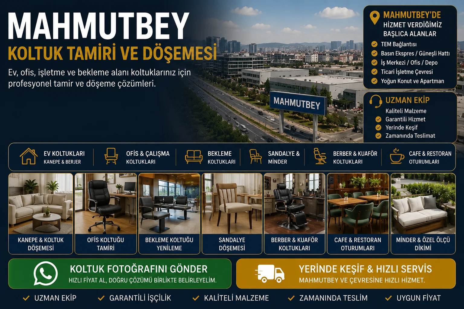 Mahmutbey Koltuk Tamiri ve Döşemesi