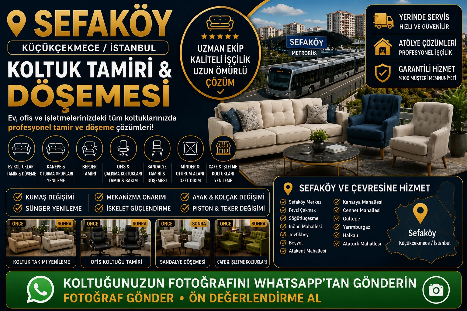 Sefaköy Koltuk Tamiri ve Döşemesi