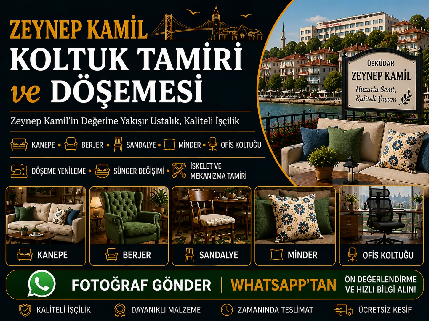 Zeynep Kamil Koltuk Tamiri ve Döşemesi