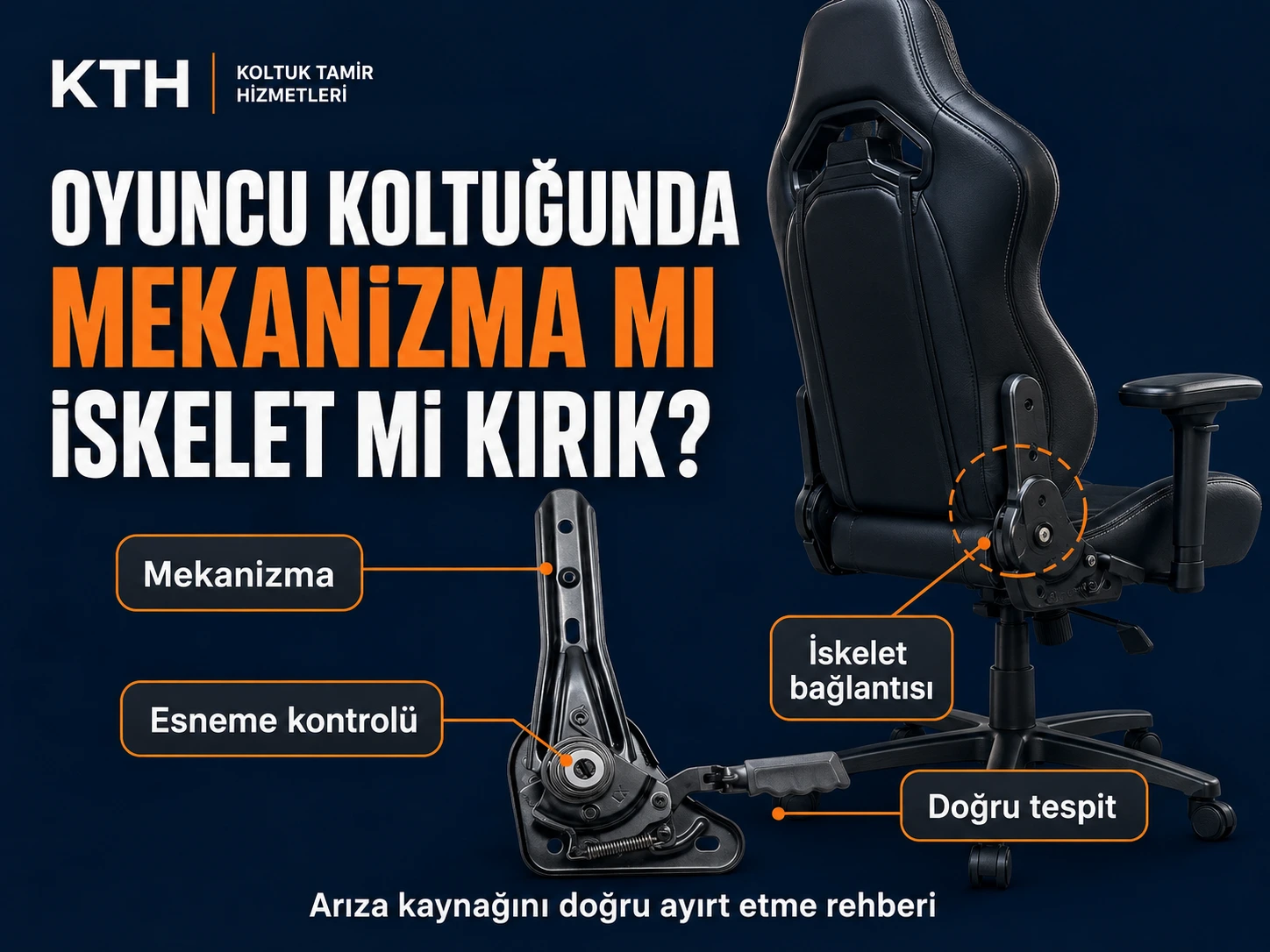 oyuncu koltuğu sırt mekanizması tamiri